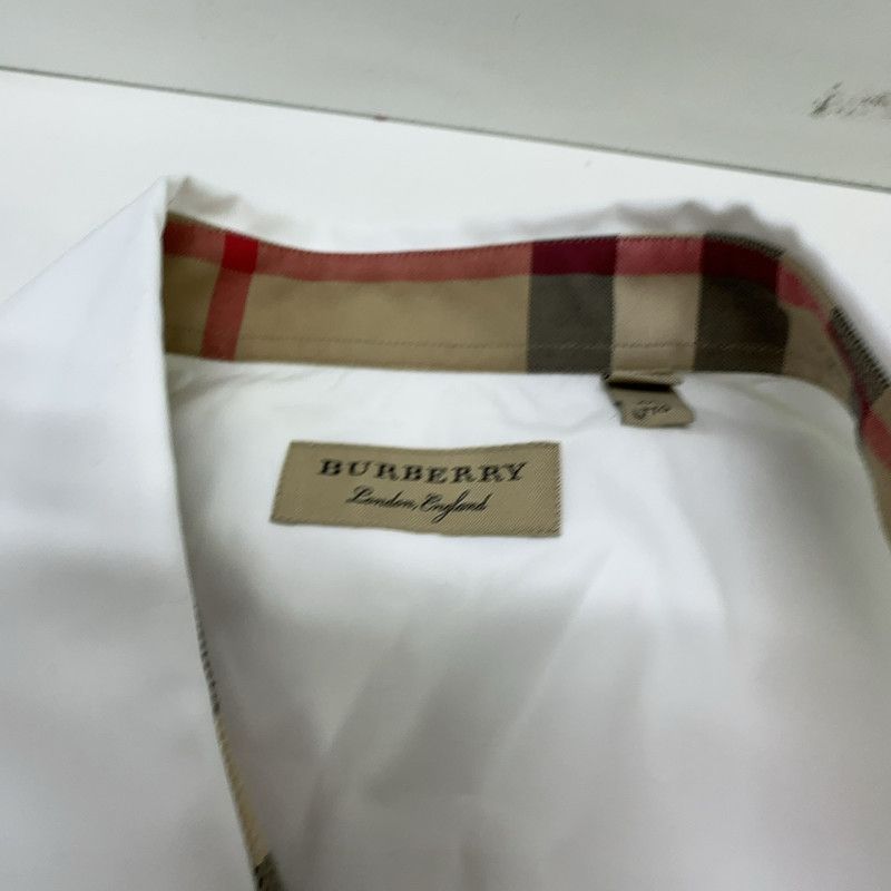 Burberry Burberry White Logo Embroidery Long Sleeve Shirt 0079 Size US XXL / EU 58 / 5 - 12 Thumbnail