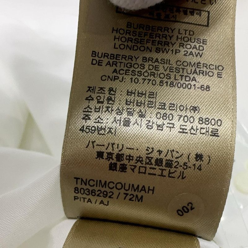Burberry Burberry White Logo Embroidery Long Sleeve Shirt 0079 Size US XXL / EU 58 / 5 - 9 Thumbnail