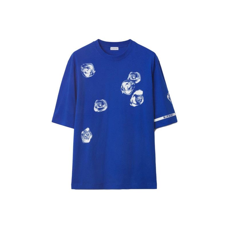 Burberry Burberry Floral Print Blue Short Sleeve T-Shirt 0079 Size US S / EU 44-46 / 1 - 3 Thumbnail