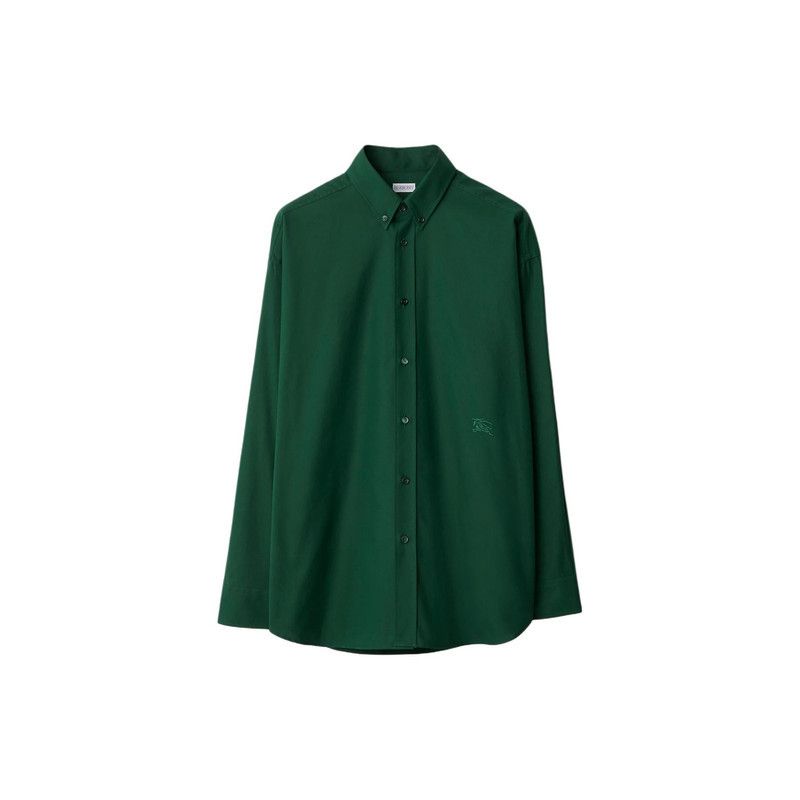 Burberry Burberry Green Cotton Oxford Long Sleeve Shirt 0079 Size US L / EU 52-54 / 3 - 4 Thumbnail