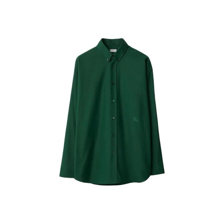 Burberry Burberry Green Cotton Oxford Long Sleeve Shirt 0079 Size US L / EU 52-54 / 3 - 2 Thumbnail