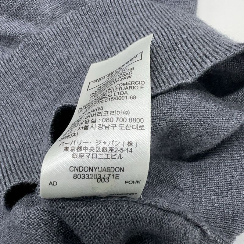 Burberry Burberry Gray Striped Casual Knit Sweater 0079 Size US L / EU 52-54 / 3 - 4 Thumbnail
