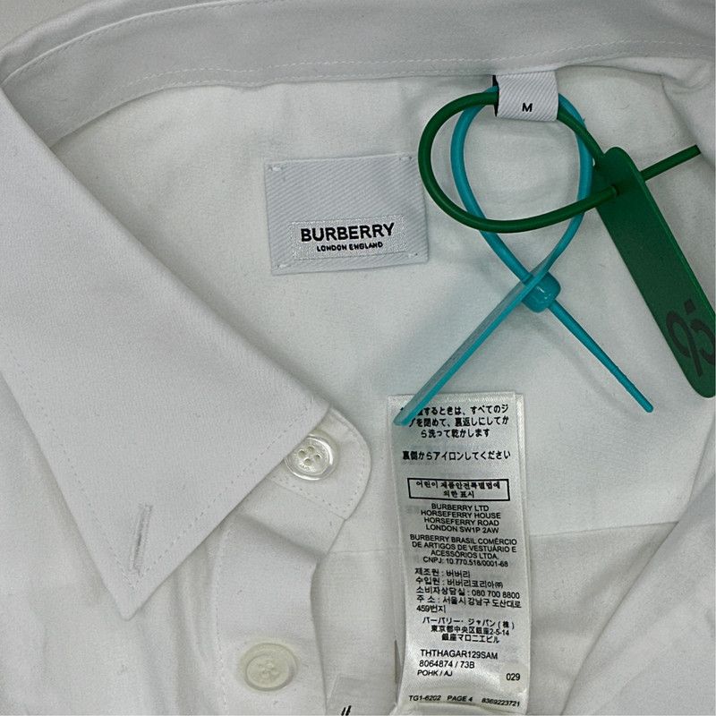 Burberry Burberry White Long Sleeve Shirt with Badge 0079 Size US M / EU 48-50 / 2 - 2 Thumbnail