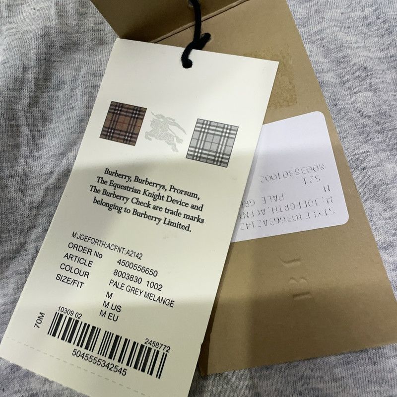Burberry Burberry Gray Short Sleeve T-Shirt for Men 0079 Size US M / EU 48-50 / 2 - 12 Thumbnail
