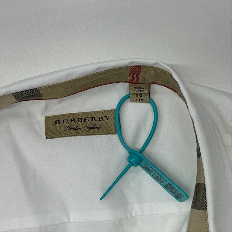 Burberry Burberry White Logo Embroidered Long Sleeve Shirt 0079 Size US XXL / EU 58 / 5 - 3 Thumbnail