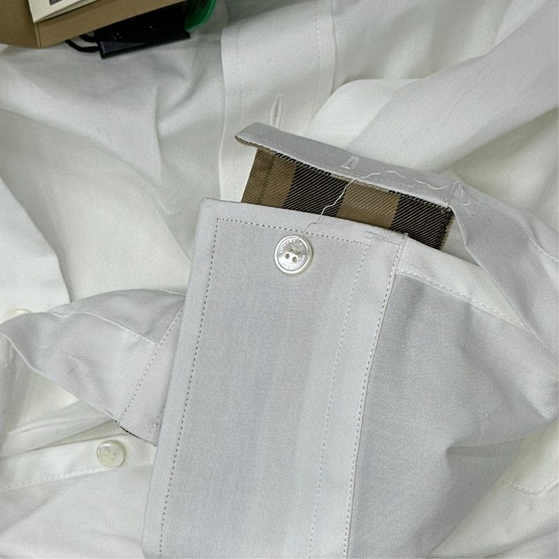 Burberry Burberry White Logo Embroidered Long Sleeve Shirt 0079 Size US XXL / EU 58 / 5 - 4 Thumbnail