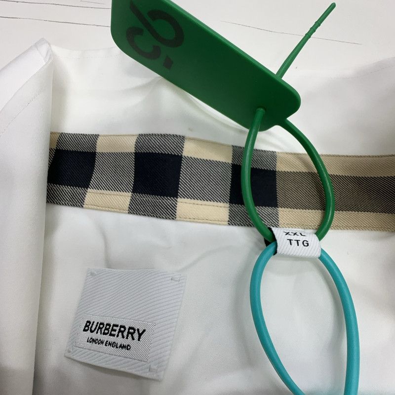 Burberry Burberry White Logo Long Sleeve Shirt 0079 Size US XXL / EU 58 / 5 - 2 Thumbnail