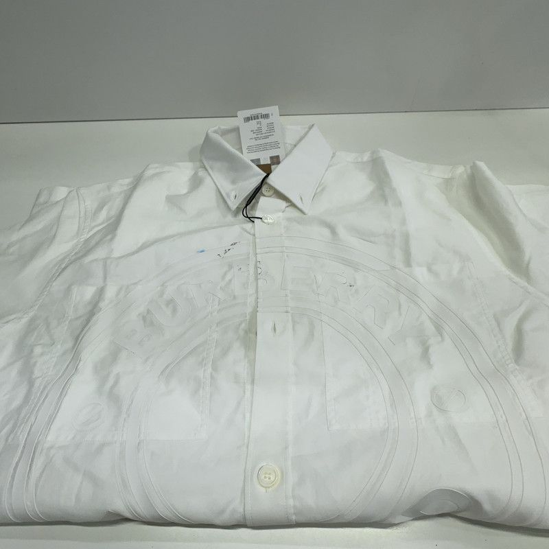 Burberry Burberry Logo Print Cotton Satin Shirt 0079 Size US M / EU 48-50 / 2 - 8 Thumbnail