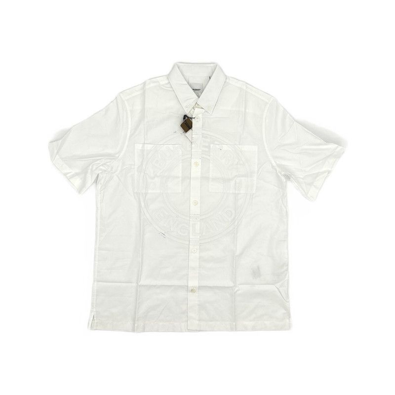 Burberry Burberry Logo Print Cotton Satin Shirt 0079 Size US M / EU 48-50 / 2 - 4 Thumbnail