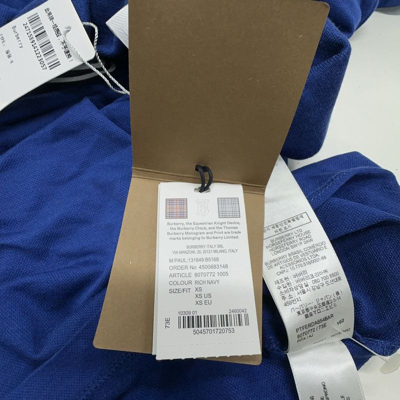 Burberry Burberry Blue Logo Embroidered Short Sleeve Polo 0079 Size US XS / EU 42 / 0 - 5 Thumbnail