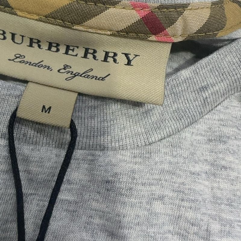 Burberry Burberry Gray Embroidered Short Sleeve T-Shirt 0079 Size US M / EU 48-50 / 2 - 2 Thumbnail