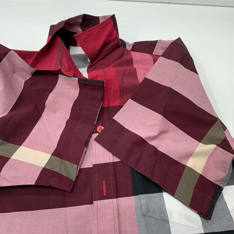 Burberry Burberry Red Check Short Sleeve Shirt 0079 Size US M / EU 48-50 / 2 - 9 Thumbnail