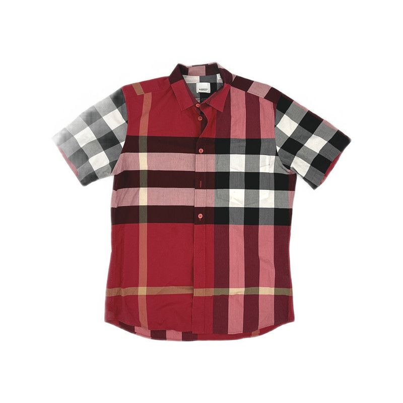 Burberry Burberry Red Check Short Sleeve Shirt 0079 Size US M / EU 48-50 / 2 - 12 Thumbnail