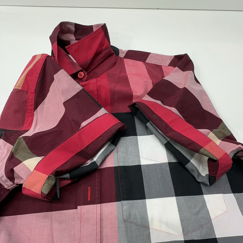 Burberry Burberry Red Check Short Sleeve Shirt 0079 Size US M / EU 48-50 / 2 - 3 Thumbnail