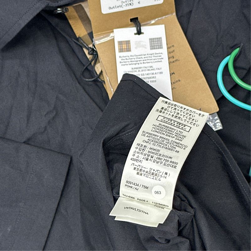 Burberry Burberry Black Short Sleeve Button-Up Shirt 0079 Size US M / EU 48-50 / 2 - 2 Thumbnail