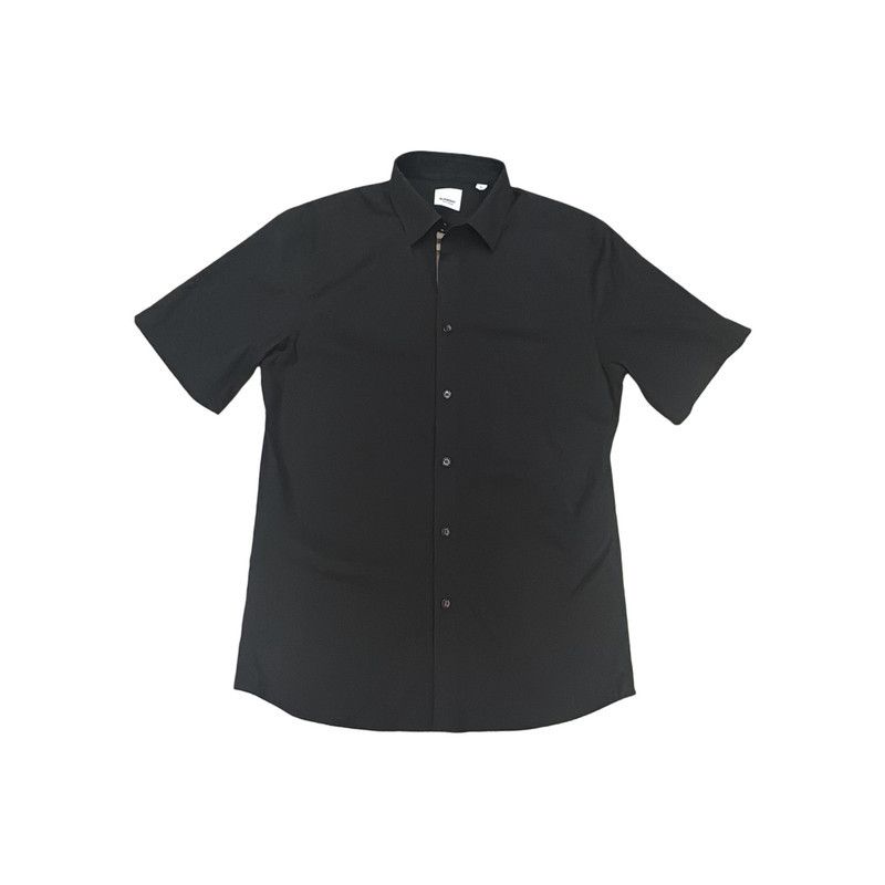 Burberry Burberry Black Short Sleeve Button-Up Shirt 0079 Size US M / EU 48-50 / 2 - 4 Thumbnail