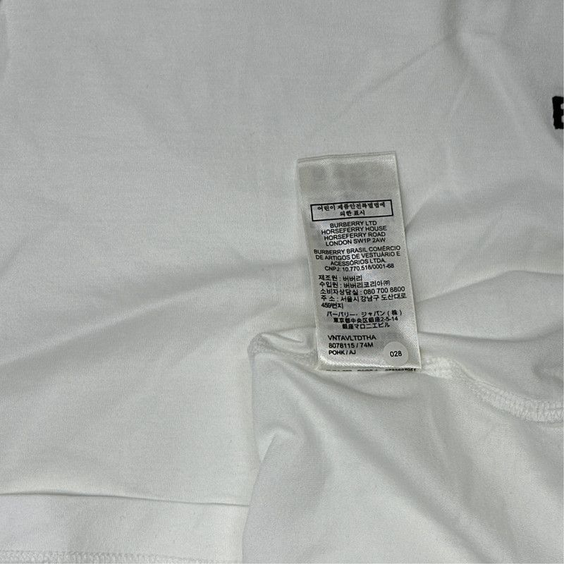 Burberry Burberry Logo Embroidered White T-Shirt for Men 0079 Size US L / EU 52-54 / 3 - 3 Thumbnail