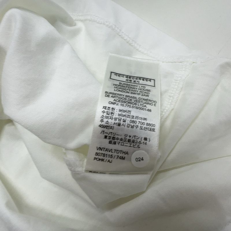 Burberry Burberry White Embroidered Logo Short Sleeve T-Shirt 0079 Size US L / EU 52-54 / 3 - 4 Thumbnail