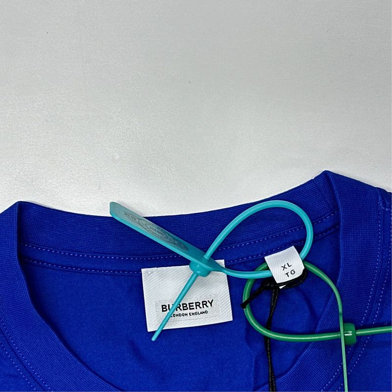 Burberry Burberry Blue Logo Print Crew Neck T-Shirt 0079 Size US XL / EU 56 / 4 - 3 Thumbnail