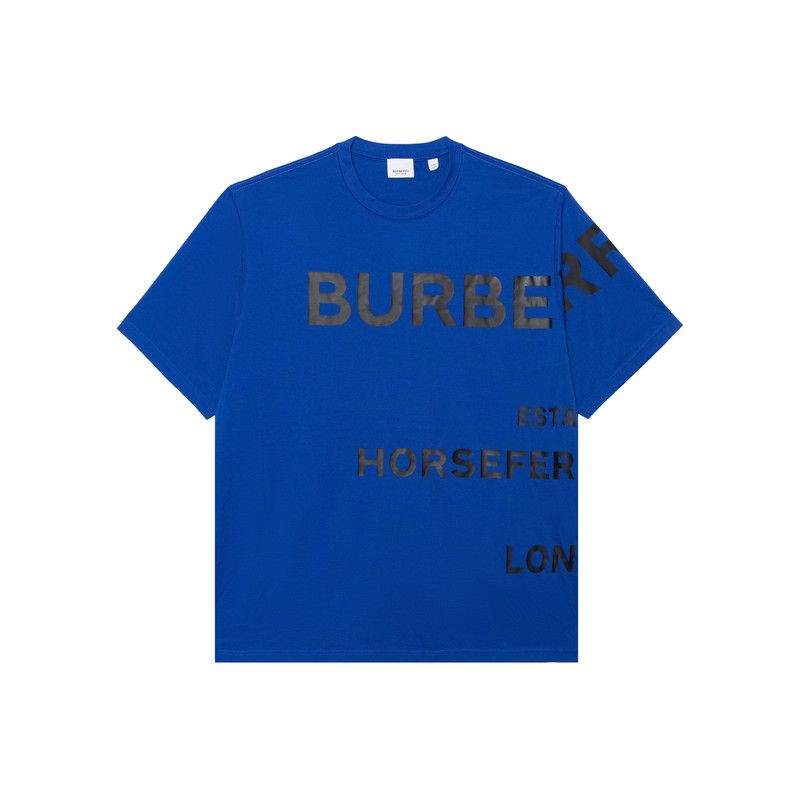 Burberry Burberry Blue Logo Print Crew Neck T-Shirt 0079 Size US XL / EU 56 / 4 - 4 Thumbnail