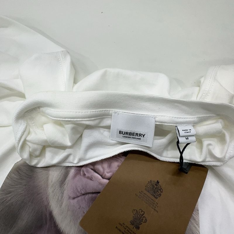 Burberry White Graphic Short Sleeve T-Shirt 0079