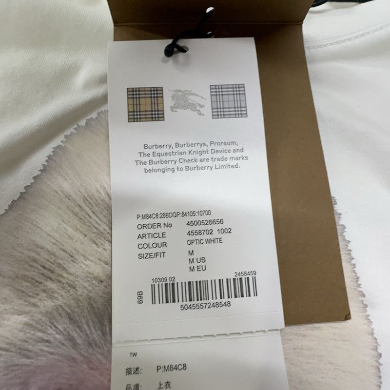 Burberry White Graphic Short Sleeve T-Shirt 0079