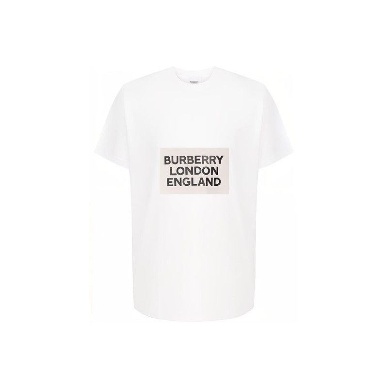 Burberry Burberry White Logo Print Casual T-Shirt 0079 Size US XS / EU 42 / 0 - 5 Thumbnail