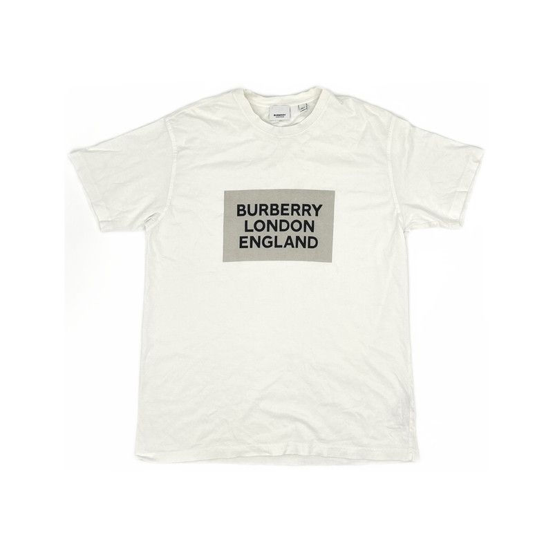 Burberry Burberry White Logo Print Casual T-Shirt 0079 Size US XS / EU 42 / 0 - 9 Thumbnail