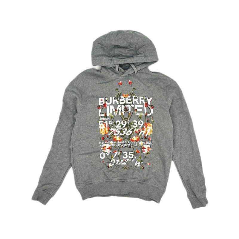 Burberry Burberry Letter Print Gray Hoodie for Men 0079 Size US XS / EU 42 / 0 - 3 Thumbnail