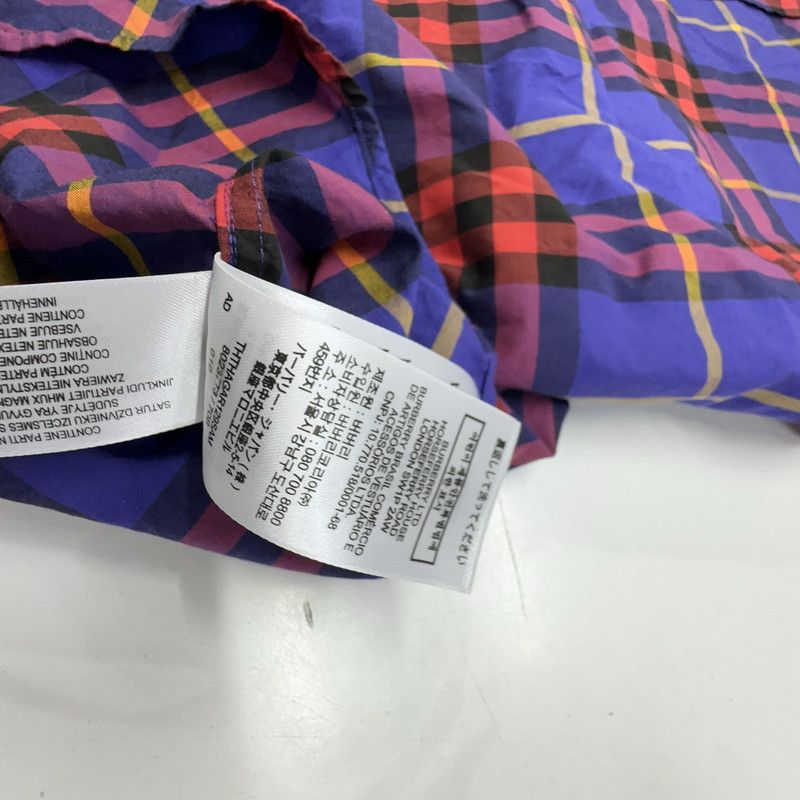 Burberry Burberry Purple Check Long Sleeve Shirt 0079 Size US L / EU 52-54 / 3 - 8 Thumbnail