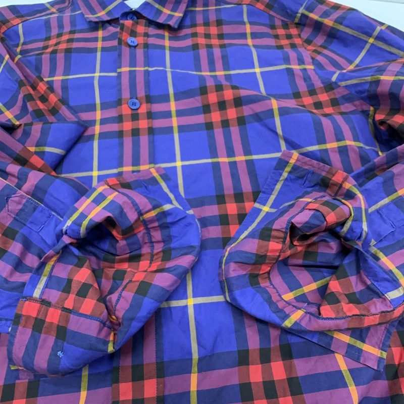 Burberry Burberry Purple Check Long Sleeve Shirt 0079 Size US L / EU 52-54 / 3 - 2 Thumbnail