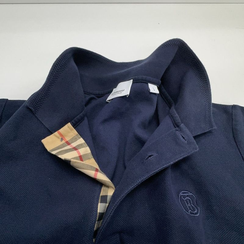 Burberry Burberry Men's Solid Polo Shirt with Check Detail 0079 Size US L / EU 52-54 / 3 - 7 Thumbnail
