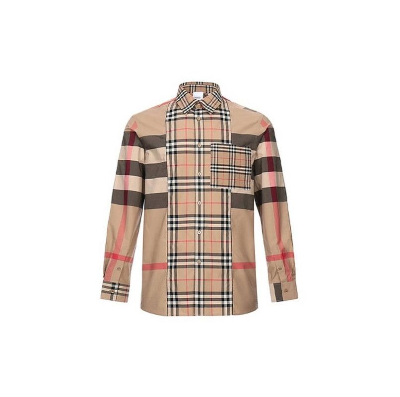 Burberry Burberry Beige Check Long Sleeve Shirt 0079 Size US L / EU 52-54 / 3 - 3 Thumbnail