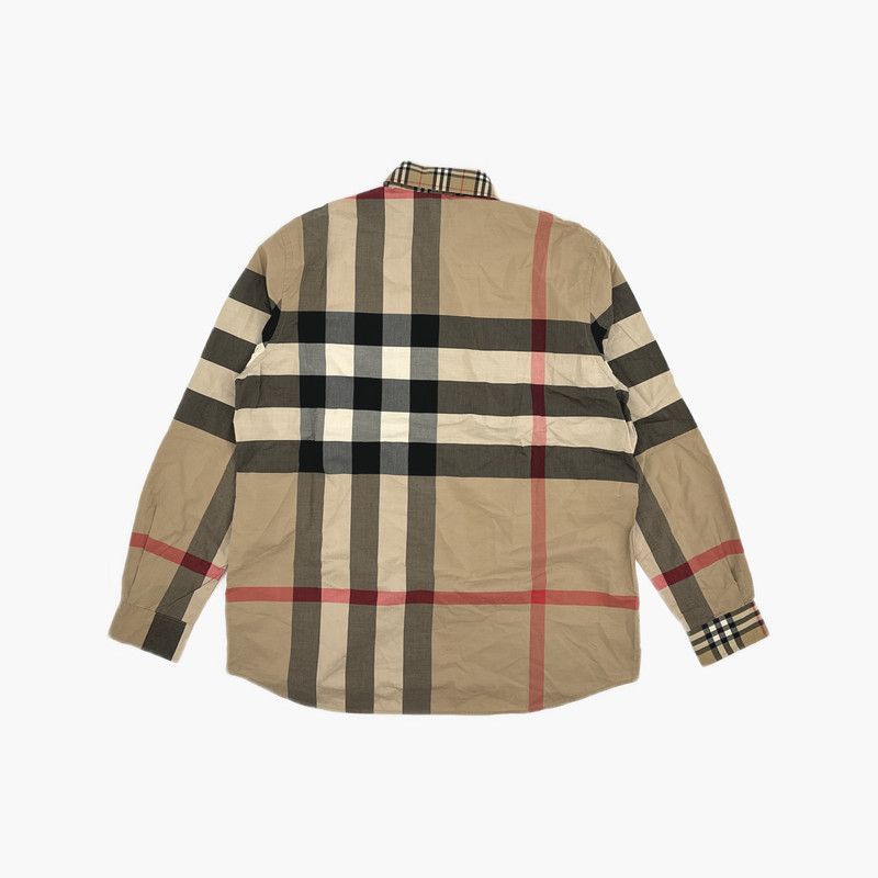 Burberry Burberry Beige Check Long Sleeve Shirt 0079 Size US L / EU 52-54 / 3 - 11 Thumbnail
