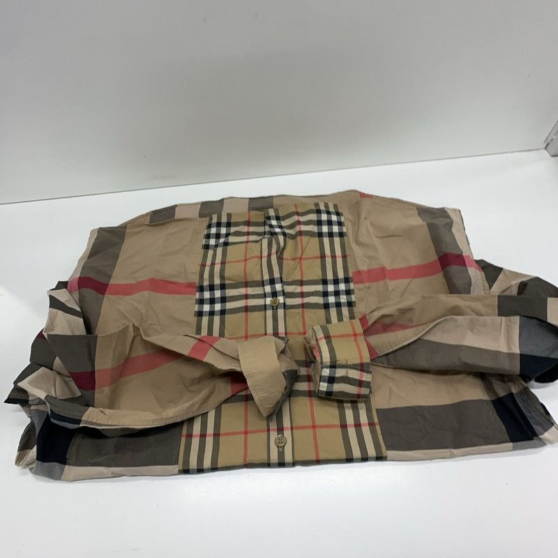 Burberry Burberry Beige Check Long Sleeve Shirt 0079 Size US L / EU 52-54 / 3 - 2 Thumbnail