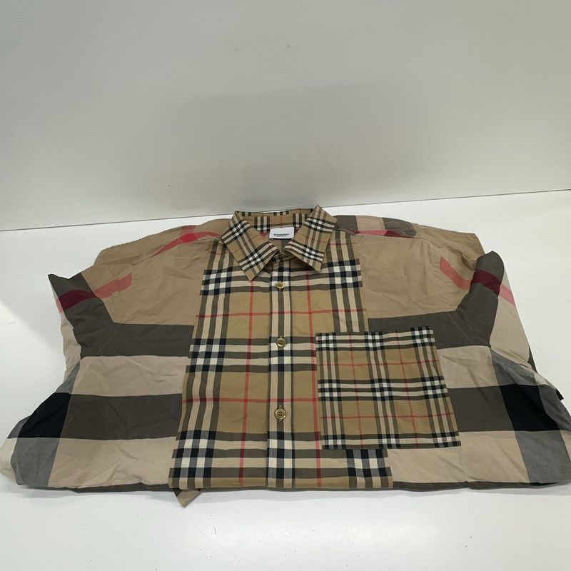 Burberry Burberry Beige Check Long Sleeve Shirt 0079 Size US L / EU 52-54 / 3 - 7 Thumbnail