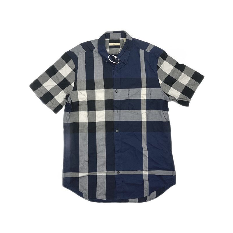 Burberry Burberry Blue Check Short Sleeve Shirt 0079 Size US M / EU 48-50 / 2 - 3 Thumbnail