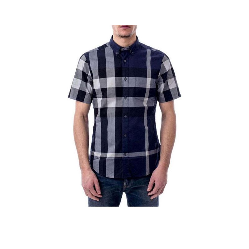 Burberry Burberry Blue Check Short Sleeve Shirt 0079 Size US M / EU 48-50 / 2 - 4 Thumbnail