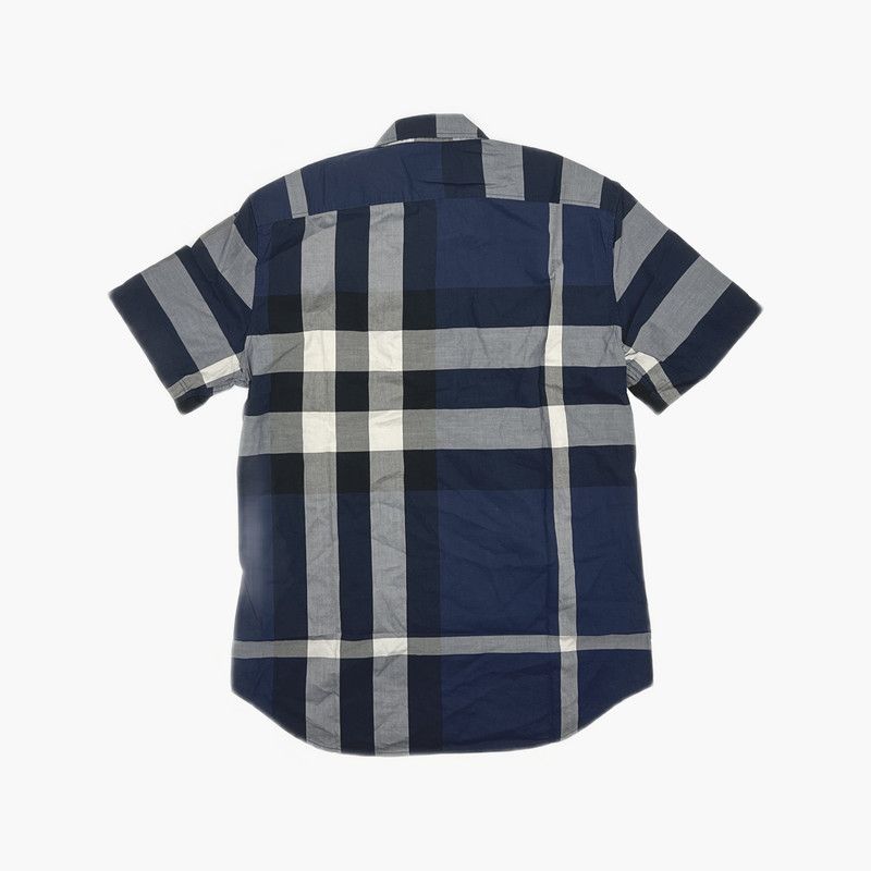 Burberry Burberry Blue Check Short Sleeve Shirt 0079 Size US M / EU 48-50 / 2 - 5 Thumbnail