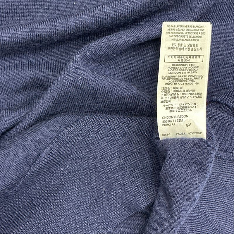 Burberry Burberry Navy Blue Long Sleeve Sweater 0079 Size US S / EU 44-46 / 1 - 5 Thumbnail