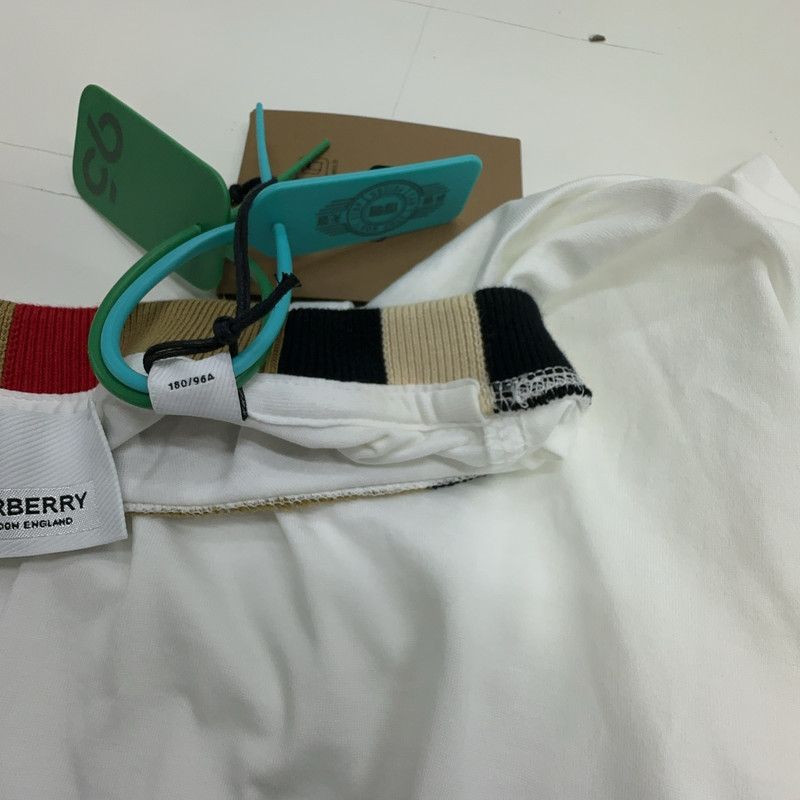Burberry Burberry White Embroidered Logo Short Sleeve T-Shirt 0079 Size US M / EU 48-50 / 2 - 3 Thumbnail