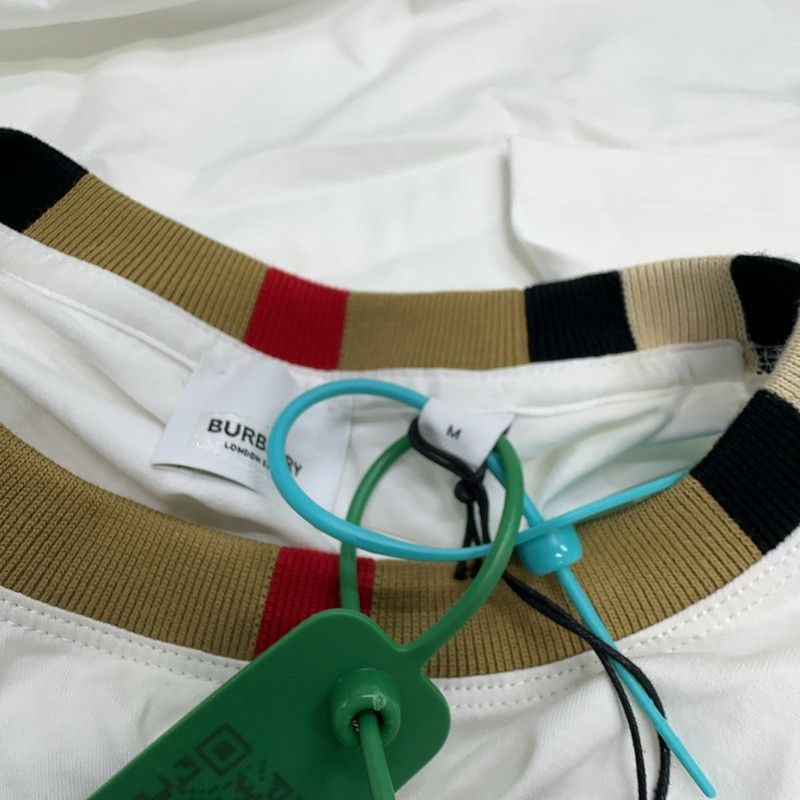 Burberry Burberry White Embroidered Logo Short Sleeve T-Shirt 0079 Size US M / EU 48-50 / 2 - 2 Thumbnail