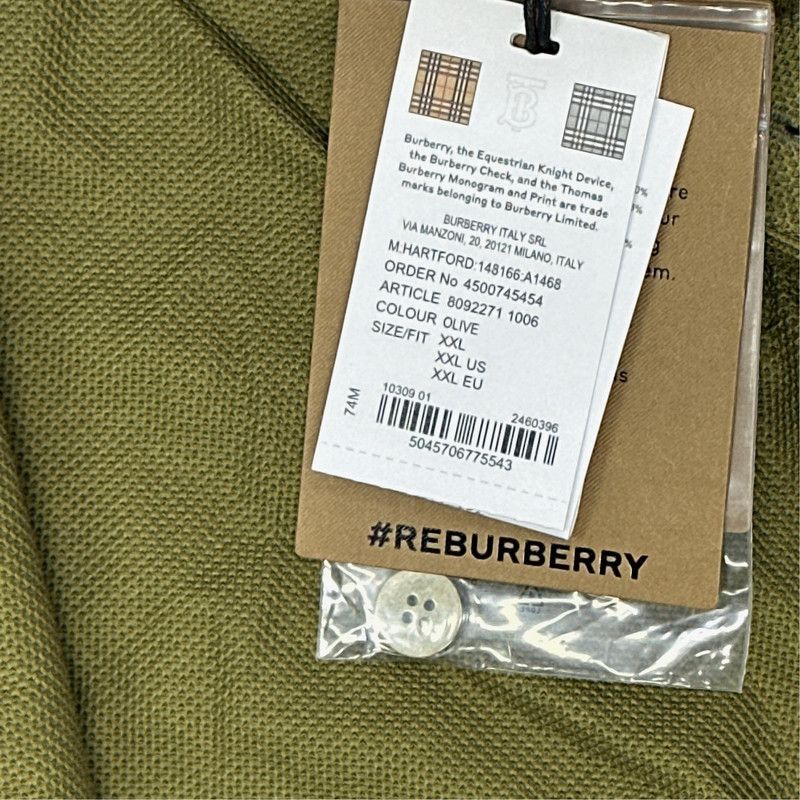 Burberry Burberry Military Green Short Sleeve Polo Shirt 0079 Size US XXL / EU 58 / 5 - 6 Thumbnail
