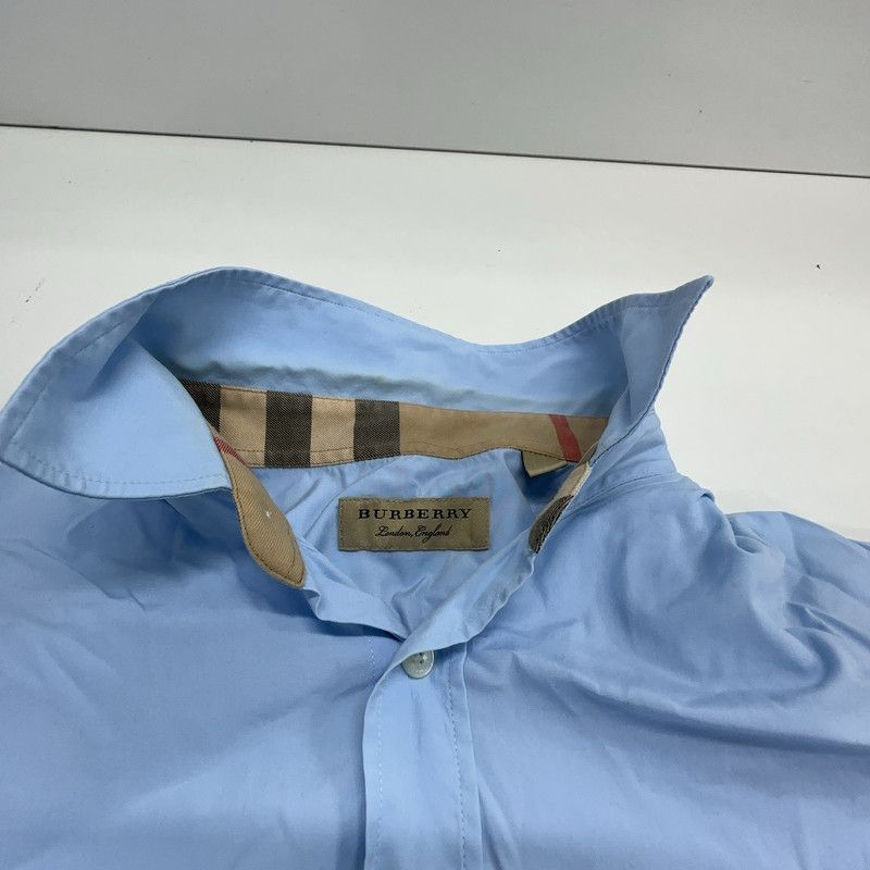 Burberry Burberry Blue Logo Print Long Sleeve Shirt 0079 Size US M / EU 48-50 / 2 - 6 Thumbnail