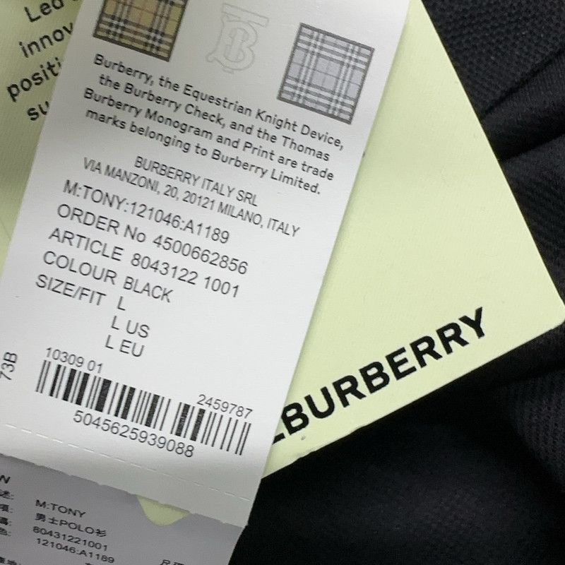 Burberry Burberry Black Short Sleeve Polo Shirt for Men 0079 Size US L / EU 52-54 / 3 - 4 Thumbnail