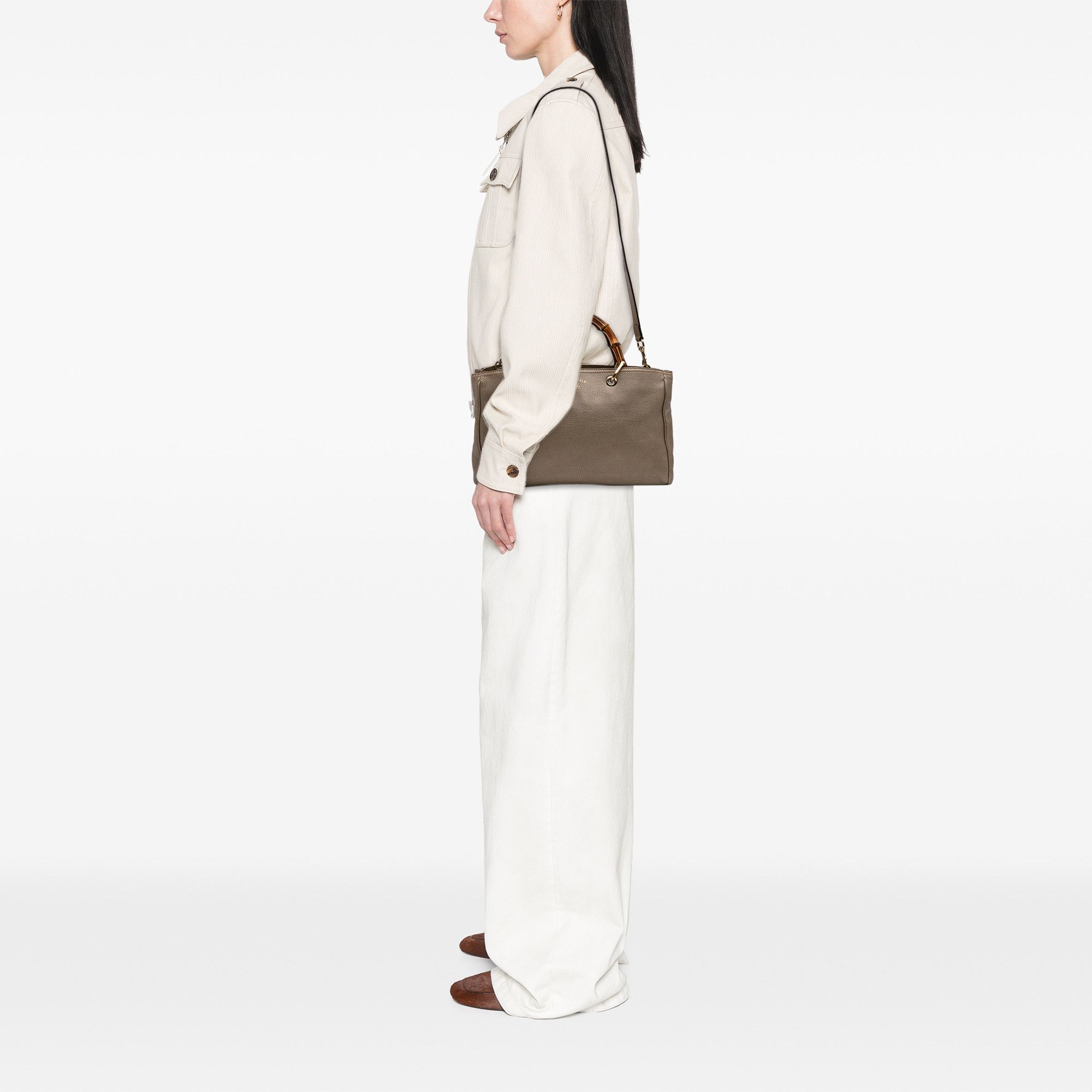 Gucci Gucci Medium Calfskin Bamboo Shopper Satchel Size ONE SIZE - 12 Thumbnail