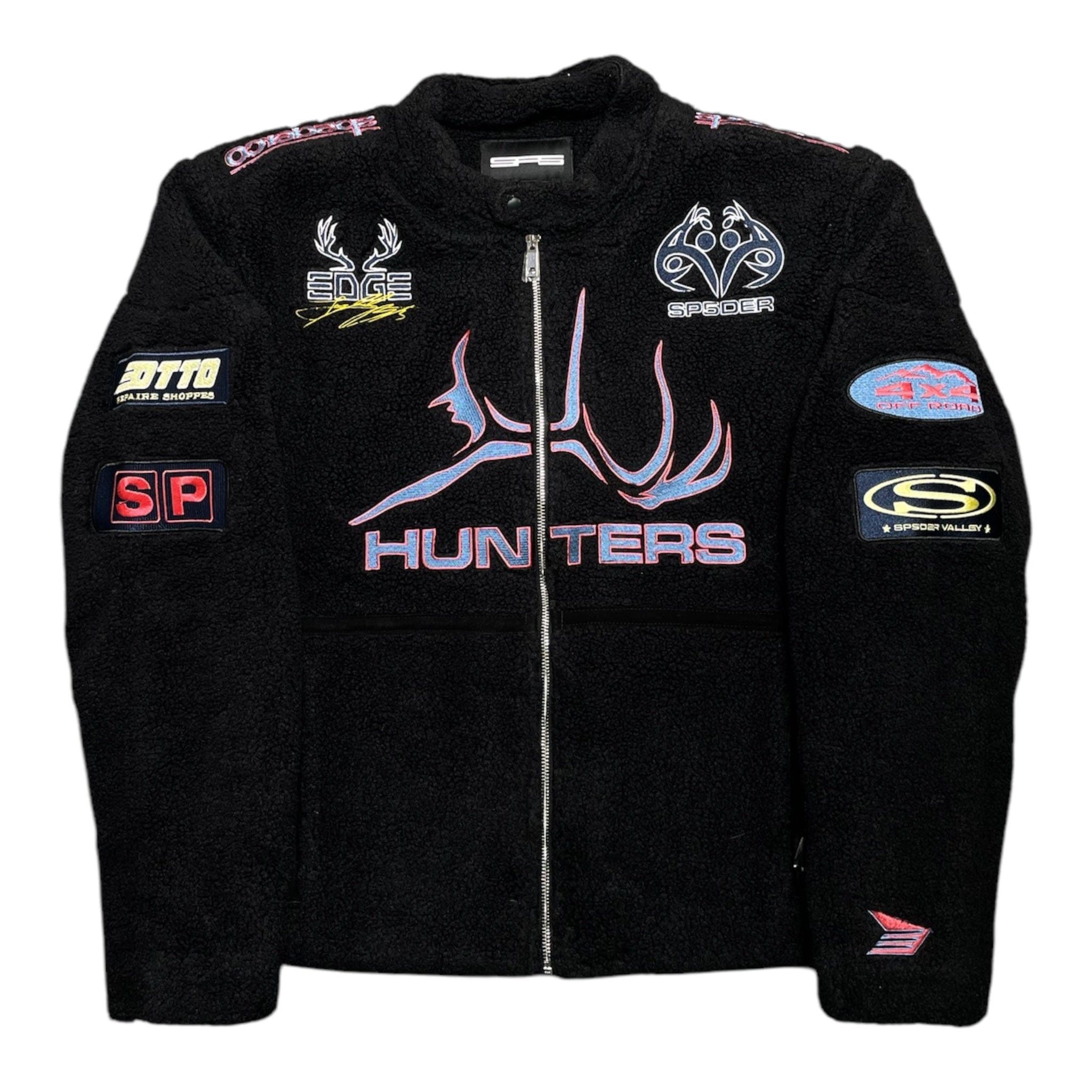 Sp5der Spider Sherpa Hunter Moto Jacket Black | Grailed