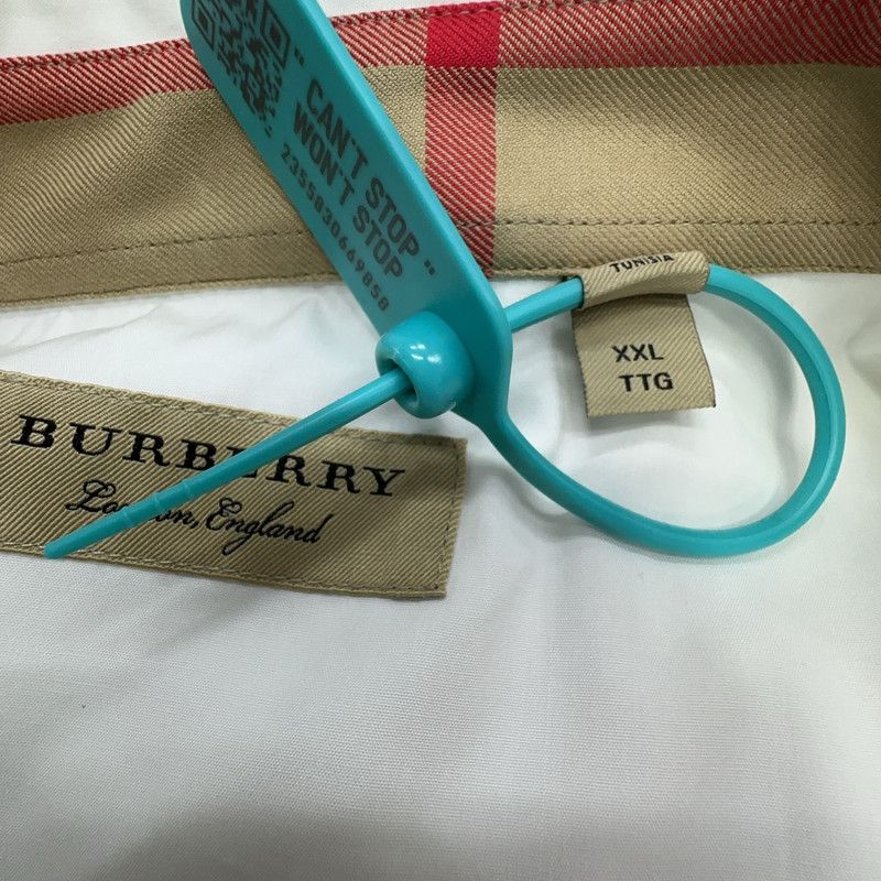 Burberry Burberry White Logo Embroidered Casual Shirt 0079 Size US XXL / EU 58 / 5 - 2 Thumbnail