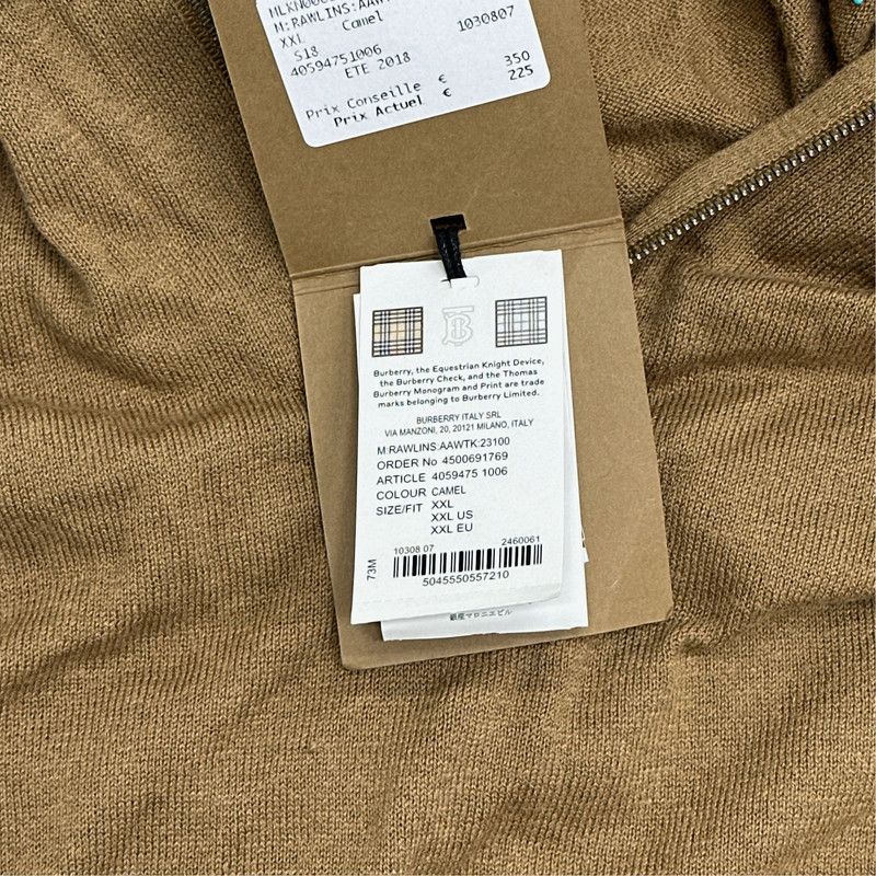 Burberry Burberry Camel Half-Zip Knit Sweater for Men 0079 Size US XXL / EU 58 / 5 - 4 Thumbnail