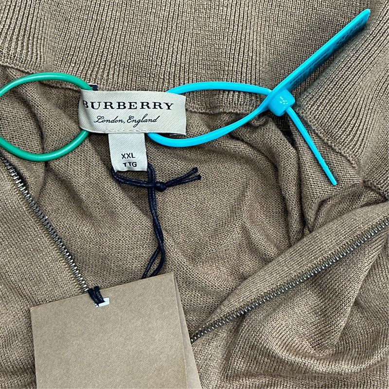 Burberry Burberry Camel Half-Zip Knit Sweater for Men 0079 Size US XXL / EU 58 / 5 - 3 Thumbnail
